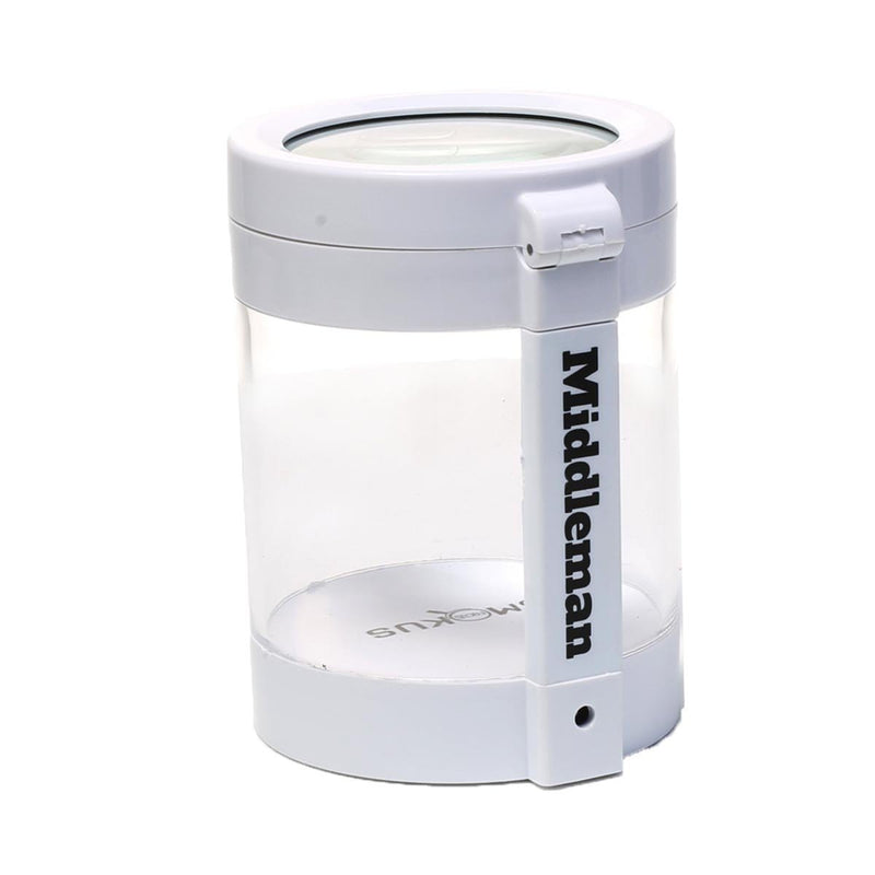 Smokus Focus Flower Storage Middleman Magnifying LED Jar - White