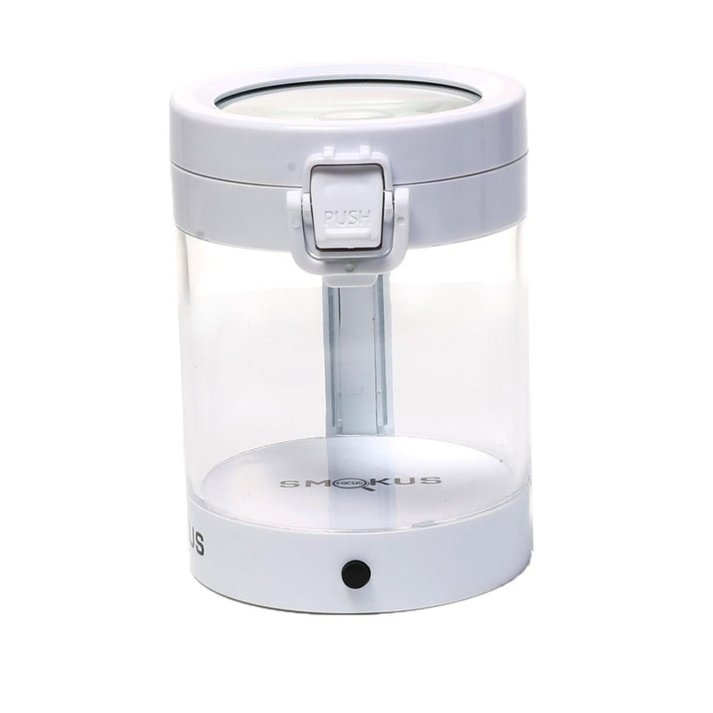 Smokus Focus Flower Storage Middleman Magnifying LED Jar - White