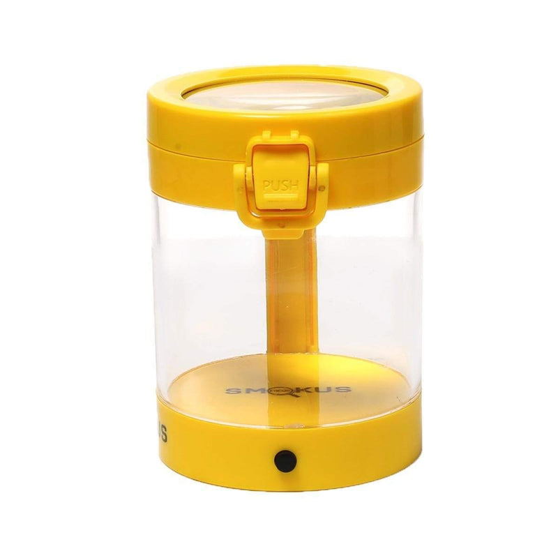 Smokus Focus Flower Storage Middleman Magnifying LED Jar - Yellow