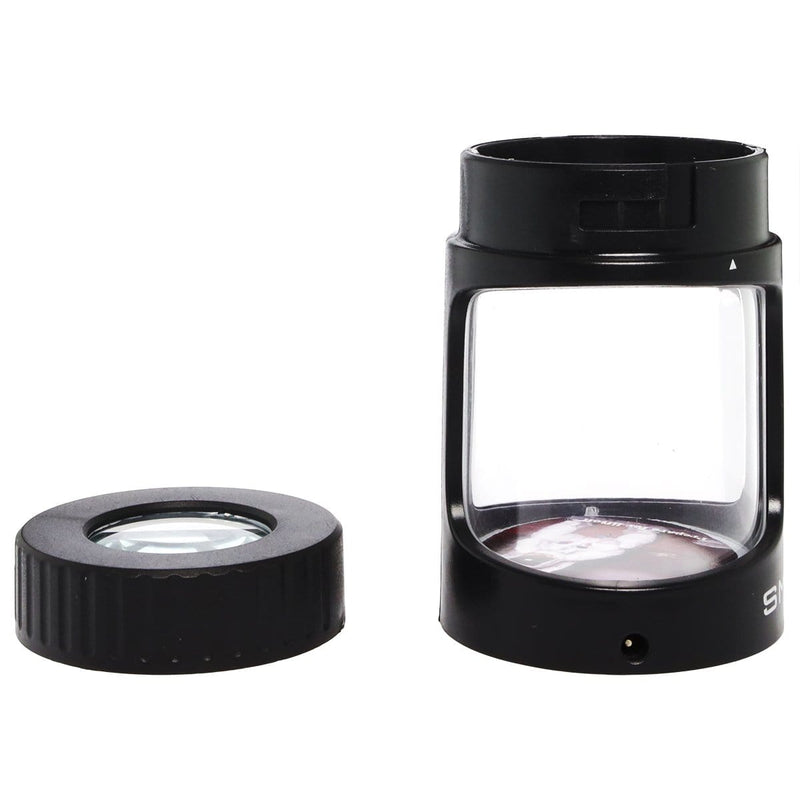 Stash Magnifying LED Jar - Black