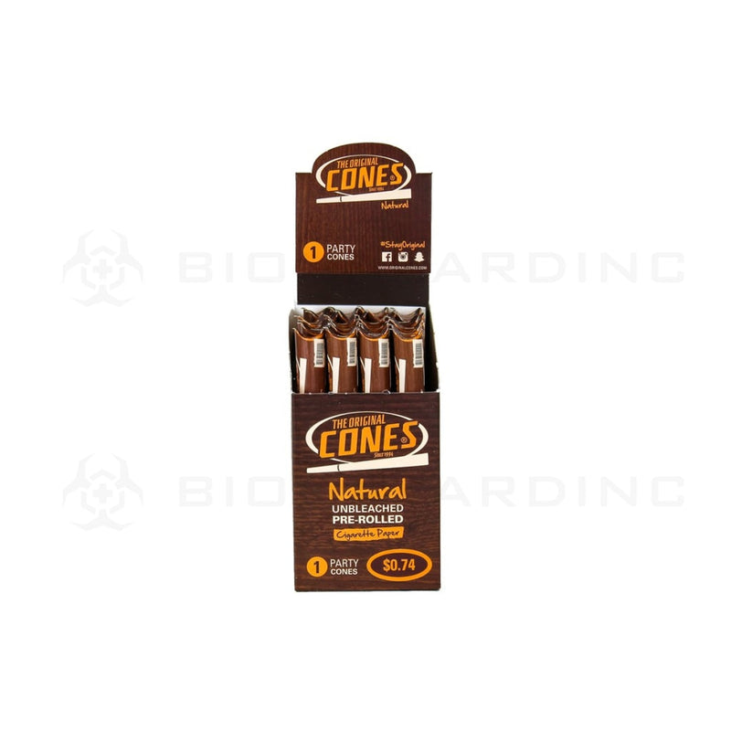 The Original Cones | Natural Pre-Rolled Cones Party Size | 140mm - Unbleached Brown - 24 Count Pre-Rolled Cones The Original   